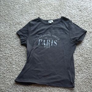 Gray Paris Graphic T-Shirt